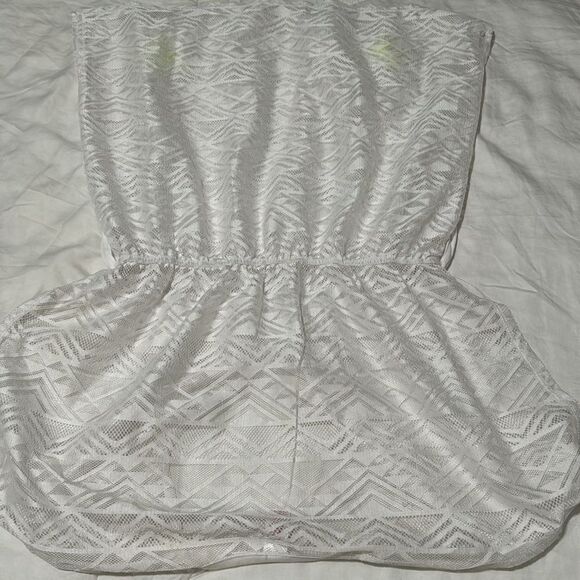 Bongo Y2K White Mesh Neon Tassels Cover Up M - Picture 4 of 6